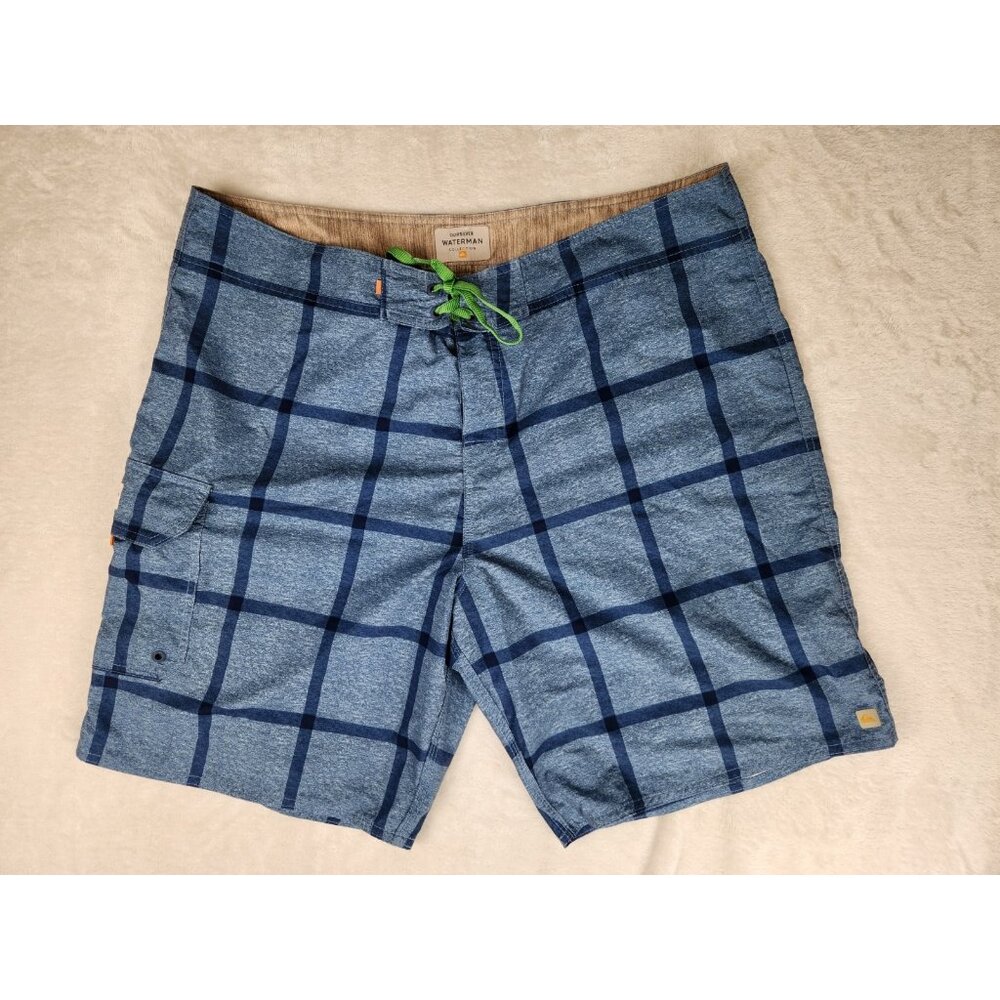 Quiksilver Boardshorts Mens 38 Blue Hybrid Swim‎ Trunks Bathing Suit Waterman